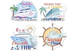 COZDAZZ Cruise Door Magnets Decorations, 4PCS Friends Trip Cruise Magnets for Ship Cabin Door, Cruising Must Haves Magnetic Signs