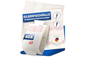 PIC Silberfischfalle – 10x4 Klebefallen gegen Silberfische und Papierfische, Starke Klebekraft, umweltfreundlich, Alternative Schädlingsbekämpfung für Küche, Bad, Keller und Feuchträume