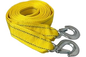 ifrego Fune di traino 4,5 cm x 4 m adatta a SUV, Camion e Altri Veicoli, Fune di traino fino a 5000 kg, ganci di alta qualità, Facili da Maneggiare e Molto Più Sicuri e Resistenti.