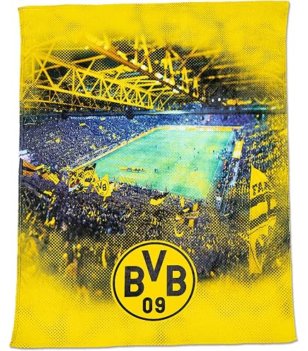 Borussia Dortmund Kissen & Kugelschreiber-Set – BVB-Emblem, 40x40 Cm, Schwarz/Gelb