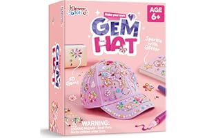 Klever Kits DIY-Bastelset für Baseballkappen für Mädchen,Erstellen Sie Ihre eigene Mütze mit Edelsteinaufklebern,Kunstspielzeug für 4,5,6,7,8,9,10 und 12-jährige Mädchen