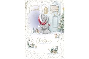 ME TO YOU BEAR Me To You Tatty Teddy Christmas Card For A Lovely Friend, Tatty Teddy With Lantern 6x9ins - Official Collection