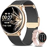 BANLVS Montre Connectée Femme avec Appel Bluetooth 5.2, IP68 Smartwatch avec 120+ Sport, Fonction Féminine Fréquence Cardiaqu