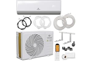 Klimaanlage Set Split - mit WiFi/App Funktion Klimagerät - Kühlen A++/ Heizen A+ 12000 BTU/h (3.500 Watt) Kältemittel R32 - Fernbedienung, Timerfunktion - inkl. Montagematerial (VSK-12000BTU)