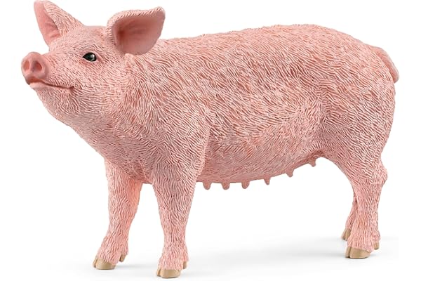 SCHLEICH 13933 Spelfigur – Gris Farm World flerfärgad | Bondgårdsdjurfigur, realistiska djurleksaker, ladugårdsleksak för barn 3+, skärmfri fantasifull låtsaslek, Montessori