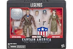 Marvel Seria Legends Captain America: The First Avenger 15 cm inspirowana filmem figurka kolekcjonerska Kapitan Ameryka i Peggy Carter, 2-pak (wyłącznie Amazon)