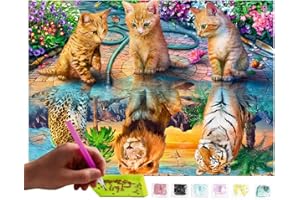 MISHBAY Diamond Painting Mosaico DIY 5D Kit Completo | Gatto | Ricamo | Quadro | Pittura per numeri Diamante | Home Wand Decor | Decorazione Pittorica, Murale | Arts Craft