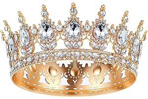 DSLSQD 1 x diadem księżniczki, kryształowa tiara dla dziewcząt, kryształowa korona damska, w stylu vintage, tiara, błyszcząca ozdoba do włosów dla panny młodej, na wesele, bal absolwentów, 1 sztuka