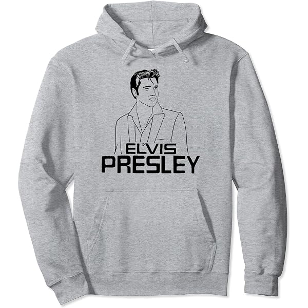 Sweat à Capuche Officiel Elvis Presley - Design Profil, Coupe Classique, Licence Officielle