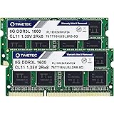 Timetec Hynix IC 16GB Kit (2x8GB) DDR3L 1600MHz PC3-12800 Unbuffered Non-ECC 1.35V CL11 2Rx8 Dual Rank 204 Pin SODIMM Laptop 