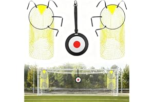 ETRAVEL 3 attrezzature da allenamento per calcio, include 2 contenitori superiori + 1 bersaglio da calcio, rete superiore per porta per migliorare le abilità calcistiche, rete da rimbalzo