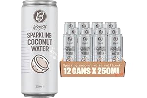 Bonsoy Sparkling Coconut Water 12 x 250ml Cans | Naturally Sweet & Pure | No Added Sugar | Vegan, Gluten-Free & Low-Calorie | Healthy Hydrating Sparkling Drink