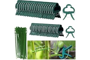 Booaee Pflanzenklammern, 90 Stück Pflanzenhalter Garten Pflanzenringe zur Unterstützung Befestigung, Pflanzenclips Gewächshaus Klammern Für Kletterpflanzen, Rankhilfe Pflanzen Zubehör Pflanzenstütze