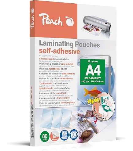 Pochettes De Plastification Autocollantes A4 – 25 Feuilles Transparentes PVC Sans Machine – Protection Documents