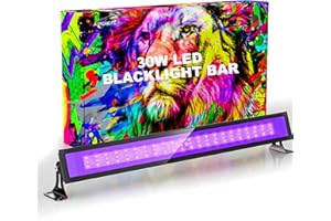 AUROHOPE 30W LED Lumiere Noire, Lampe UV 385nm Avec Interrupteur & Support Réglable à 180°, IP66 Étanche, Lumière UV Projecteur pour Halloween, Soiree Fluo, et Affiches Neon