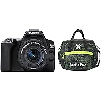 Canon EOS 200D II 24.1MP Digital SLR Camera + EF-S 18-55mm f4 is STM Lens (Black) + Arctic Fox Sling Shutter Topography…