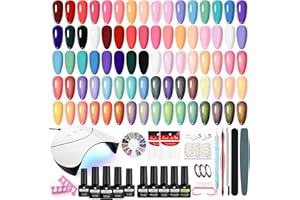 VANREESA 20 Colores Kit Uñas Semipermanentes, Uñas Semipermanentes Kit Completo con Base Top Coat Lampara UV y Herramientas Manicura, Todas Estaciones Apto Esmalte Gel Set Manicura para Principiantes
