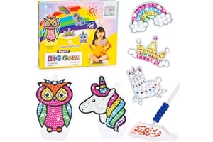 DIKENCE Girls Toys Age 5 6 7 8 Unicorn Gifts for 4 5 6 7 8 9 Year Old Girl Craft Kits for Kids 4-6 Diamond Painting Kit Birthday Gift for Girl Presents for 5-10 Year Old Girls Gem Stickers for Children