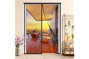 BukyTom Zanzariera Magnetica Porta 160x240 - Nera Tenda Zanzariere Magnetiche per Porta Balcone - Magnete Zanzariera con Calamite - Magnetic Door Screen - Rete Fine Magneti Anti Zanzare