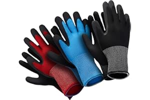 LAUTER SCHUTZ LauterSchutz® per i bambini: 3 paia di guanti da lavoro (con rivestimento del palmo) in tessuto elasticizzato, per il giardinaggio e altro ancora (Taglia L (8-12 anni))
