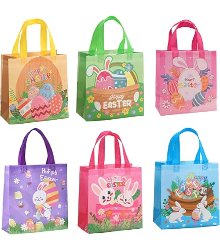 9 Sacchetti Regalo Pasquali In Lino 15x10 Cm - Borse Per Uova E Caramelle Con Cordoncino