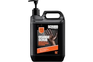 SCRUBB Orange Scrub Heavy Duty Beaded Hand Cleaner, Deep Cleaning Action with Scrubbing Agents, 5L Pump Top