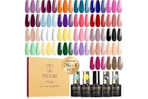 ROSALIND Esmaltes Semipermanentes Para Uñas, 30 Piezas Morado Naranja Azul Rosa Rojo Verde Marrón Colores Esmaltes Semipermanente, UV/LED Pintauñas Semipermanentes Nail Art Manicure Regalo