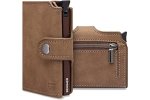 BEWMER Porte Carte de Crédit 2 Blindé | Portefeuille Slim pour Homme et Femme avec Protection RFID Anti-clonage | Porte Carte et Billets avec Porte-Monnaie
