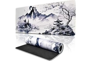 ECHOBUY Kirschblüten Mousepad XXL 800x300 mm Japanische Weiße Mauspad Gaming Mauspad Wasserdicht Schreibtischunterlage für Gaming, Büro, Homeoffice