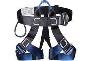 ENJOHOS Szelki wspinaczkowe, pas bezpieczeństwa chroniący biodra talii, pas bezpieczeństwa do wspinaczki skałkowej, wspinaczki górskiej, ratownictwa pożarowego, jaskinii wyższego poziomu, rappelingu, wspinaczki sportowej (niebieski)