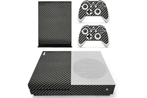 DOTBUY Xbox One S Autocollant Console Decal Vinyl Skin Sticker + 2 Autocollant Manette + 1 Autocollant Kinect Set (Carbon Fiber Black)