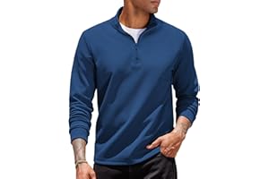 COOFANDY Sweat Homme sans Capuche Pull Zippé Casual Sweat Shirt Col Camionneur Décontracté Sport Coupe Regular