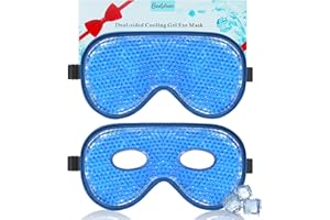 ‎BEEVINES BeeVines Eis-Augenmaske, 2er-Pack JUMBO Kühlende Gel-Masken für geschwollene Augen für Männer & Frauen, kalte & warme Kompresse für Post-Chirurgie, Schwellungen, Allergien (A01 Blau & Blau)