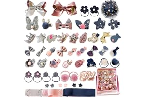 ZOCONE Mollette Capelli Bambina, 54 Pezzi Fermagli Capelli Neonata Fiocchi Mollette Neonata Capelli per Festival Foto Puntelli e Daily Decorate (54 PCS-B)