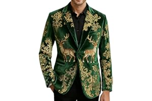 AEGJEGVD Christmas Blazers for Men Corduroy Ceremonial Blazers Ugly Christmas Tree Printed Blazer Single Breasted Blazer Novelty Xmas Graphic Suit Coat Holiday Party Weeding Dress Jackets with Pockets S-4XL
