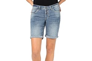 Sublevel Damen Jeans Bermuda-Shorts mit Denim Aufschlag