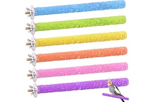 QUACOWW 6 Pcs Parrot Perches Nature Wood Bird Stand Sticks Paw Grinding Stick Parrot Perches Stand for Small Medium Birds