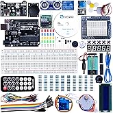 ELEGOO UNO R3 Project Super Starter Kit Compatible with Arduino IDE with Tutorial, 5V Relay, UNO R3 Board, Power Supply Modul
