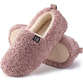 RockDove Shearling Puff-Ease Women's Closed Back Slipper | Furry, Warm, Cozy, Soft, Thick, Non-Slip, Cute, Machine Washable,