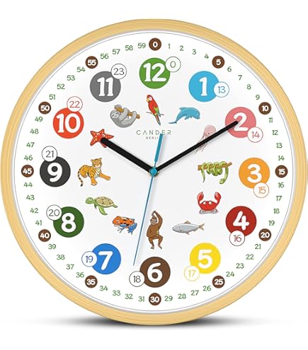 Cander Berlin NU 7930 T Kinderwanduhr lautlos 30,5 c