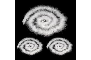 Conponous 3 Stück Federboa Weiß, 2M Weihnachtsdeko Girlande mit Federn Weiss, Flauschige Weihnachten Girlande für Weihnachtsbaum Weihnachtsdekoration Accessoires