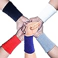BW:Beatwide Unisex 100% Cotton Towel Knitted 5" 3.5"(Inch Each Band Size), Sweatband | Badminton Wrist Band | Hand Band for Men Sports(Pack of 5)