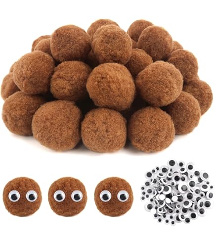 folia 50100 Pompons, 100 stuks in wit, gesorteerd in verschillende maten (10-50 mm), pluizig zacht, voor veelzijdige knutselwerkzaamheden