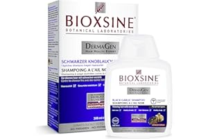Bioxsine Champú vegetal con ajo negro contra la caída del cabello/inodoro/previene la caída del cabello/cabello saludable/para todo tipo de cabello/mujer y hombre, 300 ml