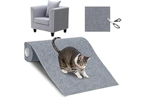 LUCKYOO Cat Scratching Mat - Self-Adhesive Cat Scratching Post, Anti Cats Scratch Furniture Protectors Pad, Diy Climbing Carpet Scratch Boards Scratcher Mat for Carpets, Sofa, Walls (30x100CM,Grey)