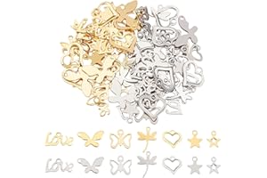 UNICRAFTALE Misti Libellula Farfalla Stili Pendenti Ciondoli In Acciaio Inox Piccolo Pendenti Ipoallergenici per Fai Da Te Orecchini Bracciali Collane