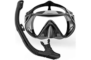 BUYCARD Snorkel Set Adults,Snorkel Mask Set Suitable For Snorkeling Diving Swimming,Scuba Snorkelling Packages,Anti-Fog 180° Panoramic View Swimming Goggles.