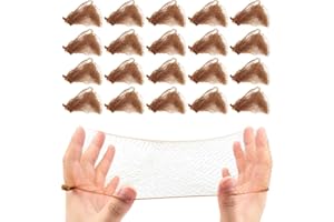 Desenda 20 PCS Bun Hair Nets Women Stretchy Lightweight Elastic Edge Mesh Invisible Hairnets for Ballet Bun, Gymnastics, Dance, Sleeping, Kitchen Food Service (Brown)