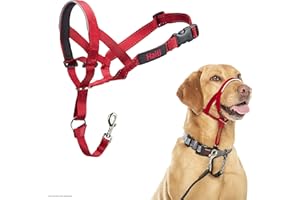 HALTI Headcollar Size 3 Red, UK Bestselling Dog Head Harness to Stop Pulling on the Lead, Easy to Use, Padded Nose Band, Adjustable & Reflective, Professional Anti-Pull Training Aid for Medium Dogs