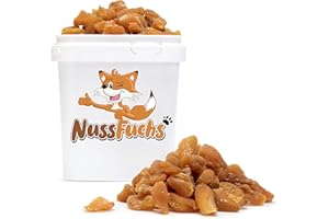 NUSSFUCHS Ingwerstücke scharf 3kg - getrocknet aromatische Ingwer Stücke ohne Zucker - naturbelassen ungezuckert ungeschwefelt - 100% Ingwer Natural Ingwer Stücke gewürfelt ohne Gentechnik - (3kg)